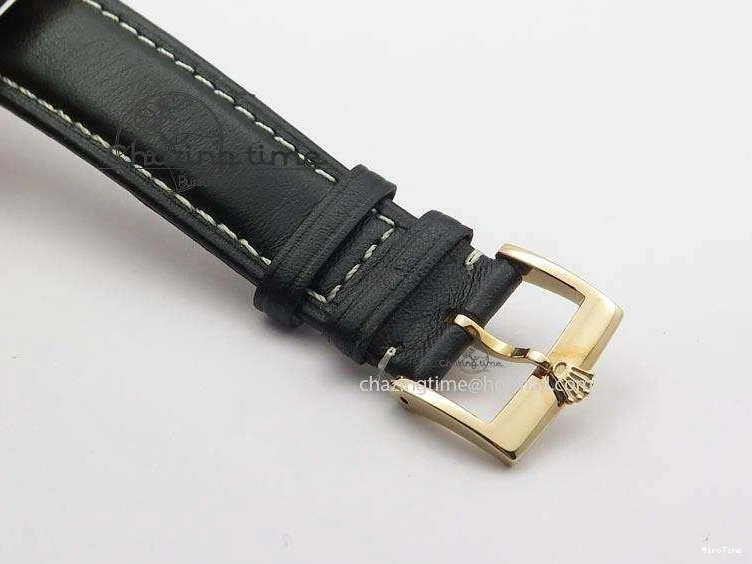 MiroTime 0103 EyeCatching Cellini Date RG Rose Gold Dial Numeral Markers On Black Leather Strap A 3884